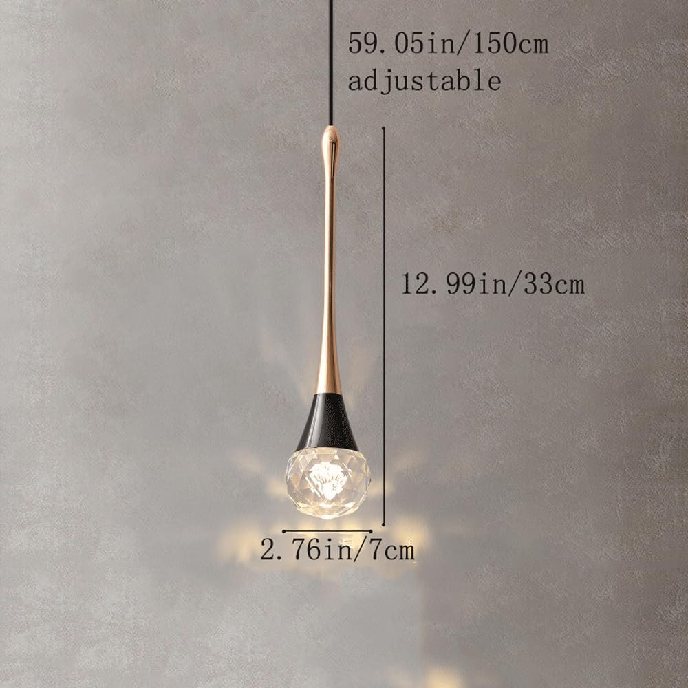 Audara-Crystal Pendant Light, Suitable For Bedside Bedrooms, Minimalist Ceiling Lights, Hotels, Entryways, Kitchen Islands, And Other Spaces. Compatible With Various Styles Including Bohemian And Euro