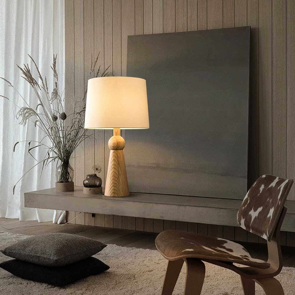 Audara-Warm Creative Bedroom Bedside Living Room Desk Light Simple Romantic Fabric Wooden Desk Lamp Office Apartment Dormitory Table Lamp Restaurant Coffee Shop Sample Room Lighting Fixture