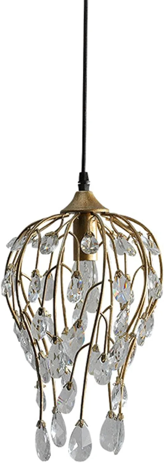 Audara-Crystal Pendant Light, 9 Inches In Diameter, Bohemian Style, Creative Decorative Light Fixture That Easily Adapts To Various Spaces: Bedroom, Hotel, Study, Living Room, Kitchen Island, Entryway