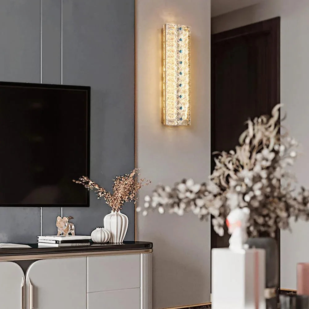 Audara-Modern Minimalist Wall Lamp Bedroom Bedside Ambience Sense Wall Lights Italian Light Luxury Crystal Sconces Scandinavian Background Wall Living Room Decorative Mounted Lighting Fixture