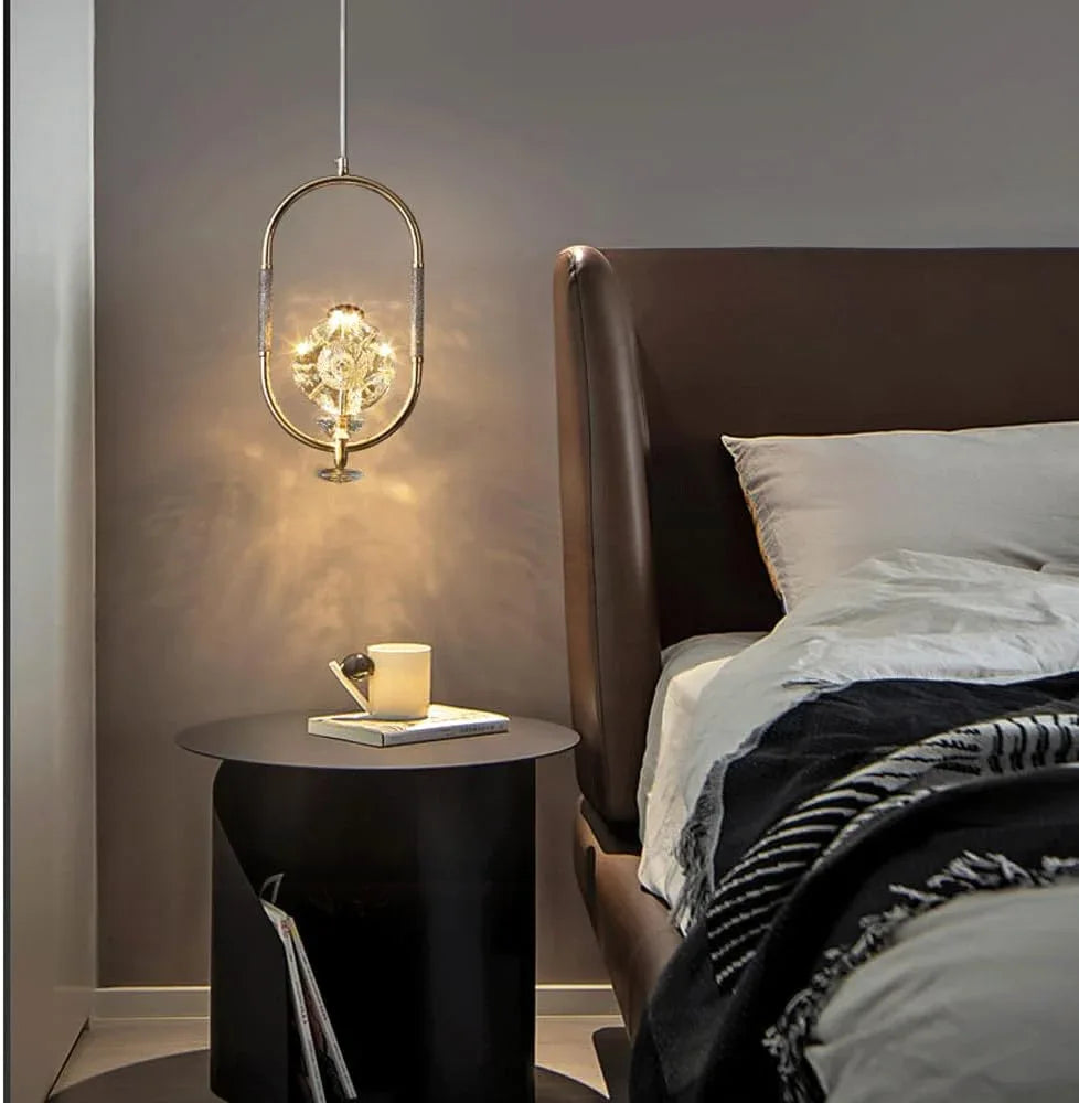 Audara-Crystal Pendant Light, 8-inch Style, Modern and Luxurious Design, Suitable for Various Locations Such As Hotels, Restaurants, Kitchen Islands, and Bedrooms