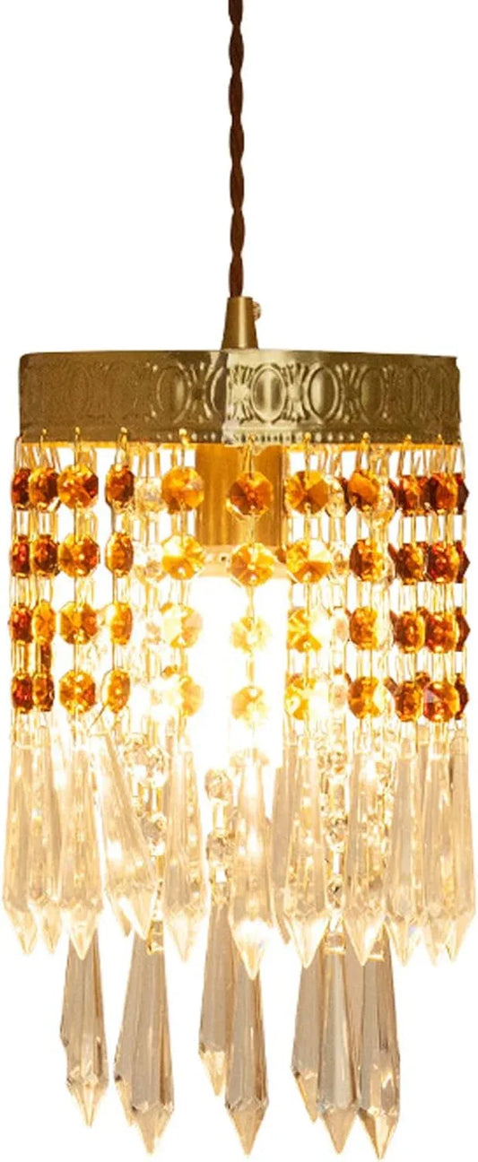 Audara-6-inch Crystal Pendant Light Bedside Table, Bedroom, Hotel Entryway, Kitchen Island – Suitable for Various Spaces, Easily Blending Into Minimalist, Bohemian, and European Styles.