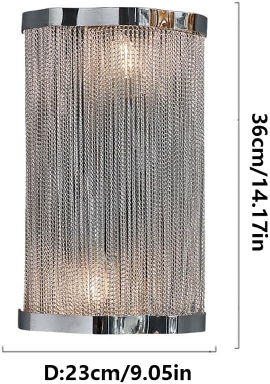 Audara-Modern Light Luxury Tassel Aluminum Chain Wall Lamp Creative Simple Living Room Backdrop Wall Lights LED Double Head E14 Lamp Holder Bedroom Bedside Wall Sconces For Hotel Corridor Lighting Fixture