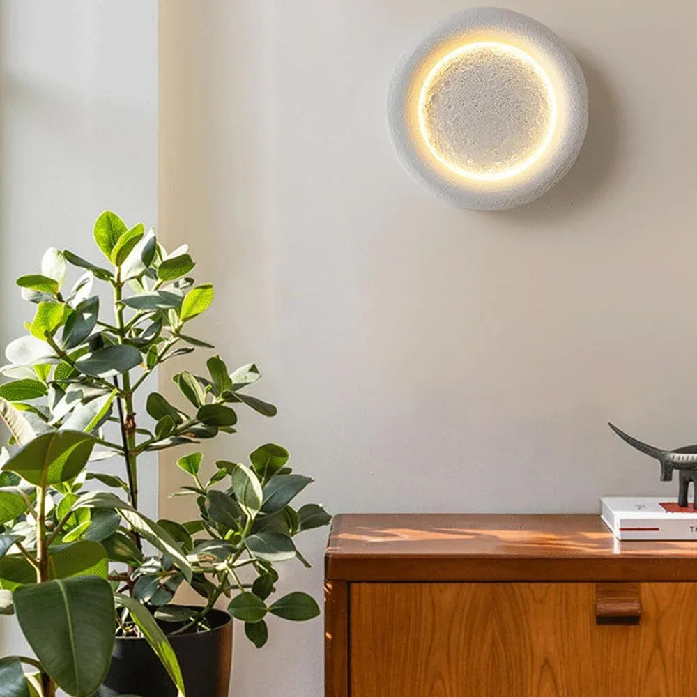Audara-Fashion Moon Wall Lamp Scandinavian Creative Living Room Wall Lights Light Luxury Background Wall Decoration Sconces Bedroom Bedside Cement Mounted Lighting Fixture