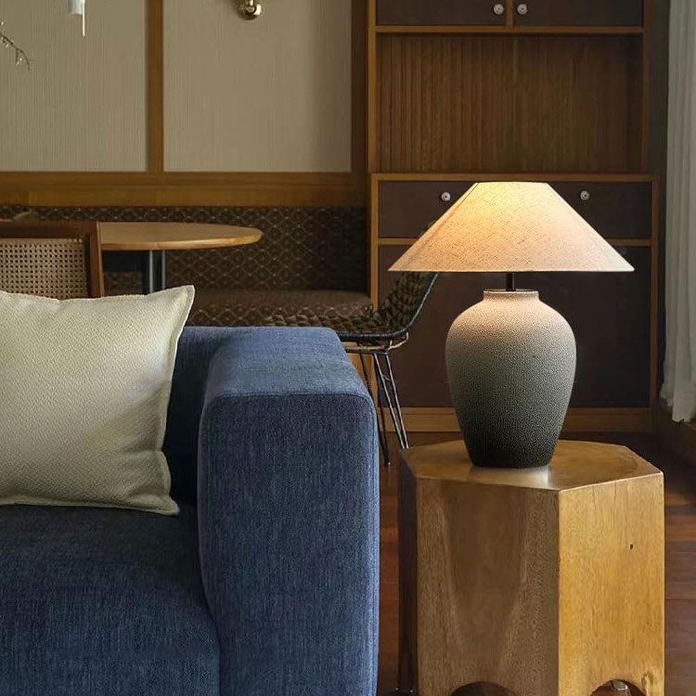 Audara-Chinese Vintage Farmhouse Rural Desk Light Light Luxury Elegant Pottery Jar Desk Lamp Hotel Front Desk Coffee Shop Restaurant Table Lamp Mall Villa Mall Front Desk Lighting Fixture