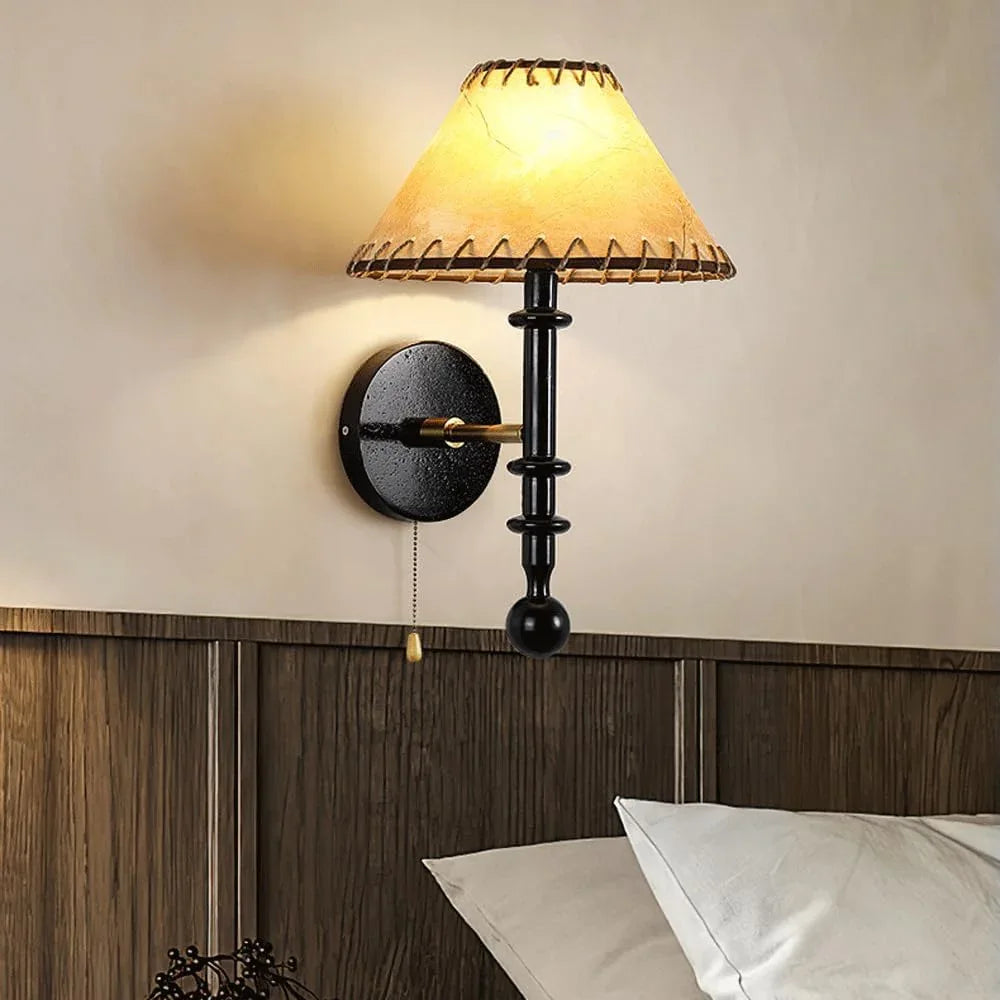 Audara-Japanese Wabi Sabi Style Headboard Wall Lamp Modern Minimalist Wooden Style Wall Lights Hallway Foyer Background Wall Sconces Living Room Bedroom Study Art Mounted Lighting Fixture