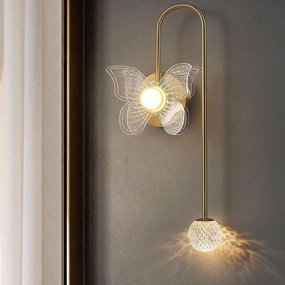 Audara-Scandinavian Postmodern Wall Lamp Light Luxury Bedside Wall Lights Modern Simple Crystal Sconces Bedroom Living Room Background Wall Mounted Lighting Fixture