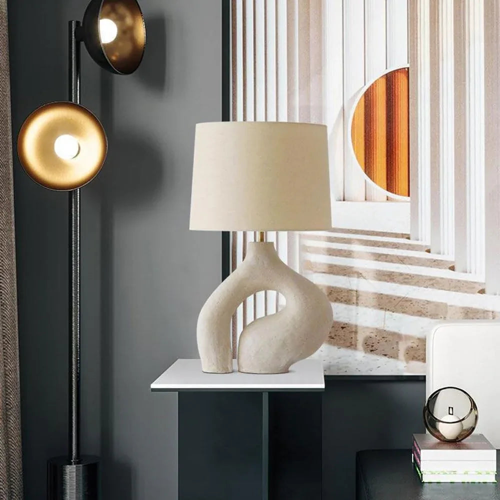 Audara-Modern Simple Hotel B&B Desk Light Art Creative Fabric Resin Desk Lamp Showroom Model House Showcase Decorative Table Lamp Club Cafe Restaurant Farmhouse Rustic Lighting Fixture