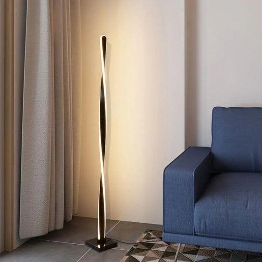 Audara-Modern Simple LED Floor Lamp Scandinavian Light Luxury Marble Aluminium Standing Lamp Remote Control Continuous Dimming Black/White Bedroom Living Room Study Office Lighting Fixture