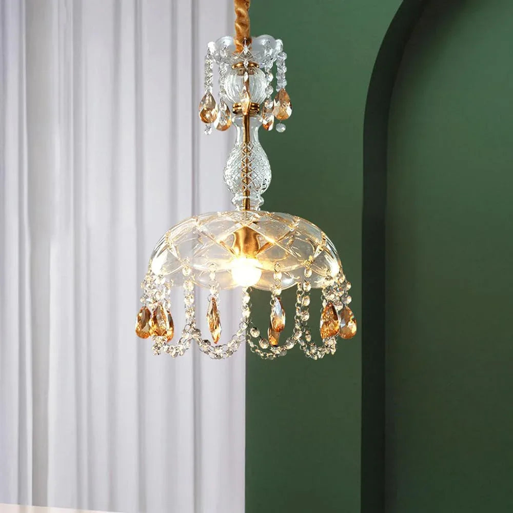 Audara-9-inch Crystal Chandeliers Can Be Installed in Various Spaces Such As Bedrooms, Hotels, and Kitchen Islands. Small Chandelier for Living Room in Minimalist European Style.