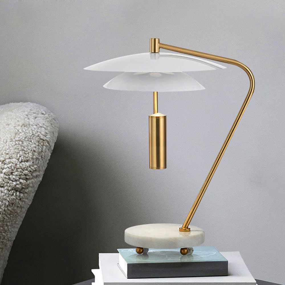 Audara-Scandinavian Simple Living Room Bedroom Desk Light Fashion Marble Glass Desk Lamp Showcase Counter Sofa Bedside Table Lamp Bar Hotel Front Desk Coffee Shop Lighting Fixture