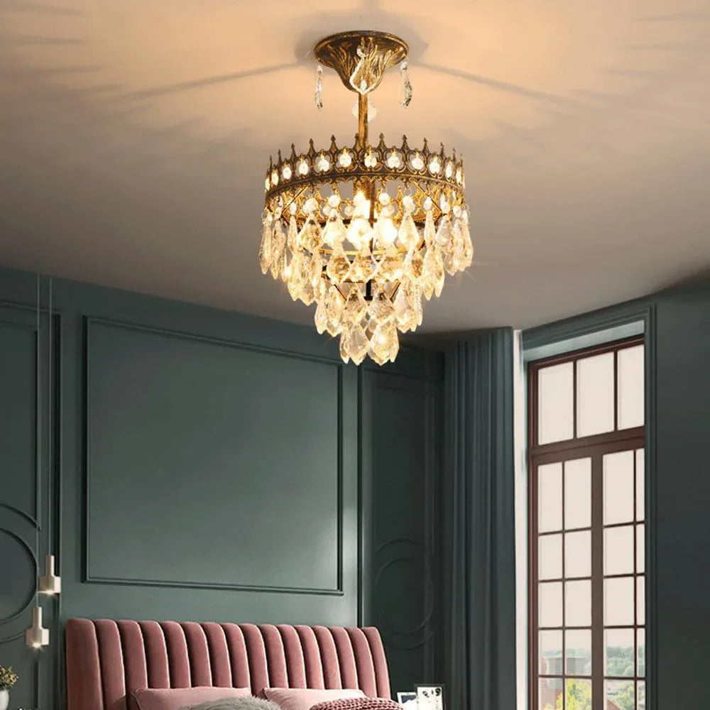 Audara-20-inch Crystal Chandelier European Modern-Style Chandeliers for Living Rooms Suitable for Bedrooms, Studies, Hotels, Kitchens, Island Ceiling Lights for Dining Rooms