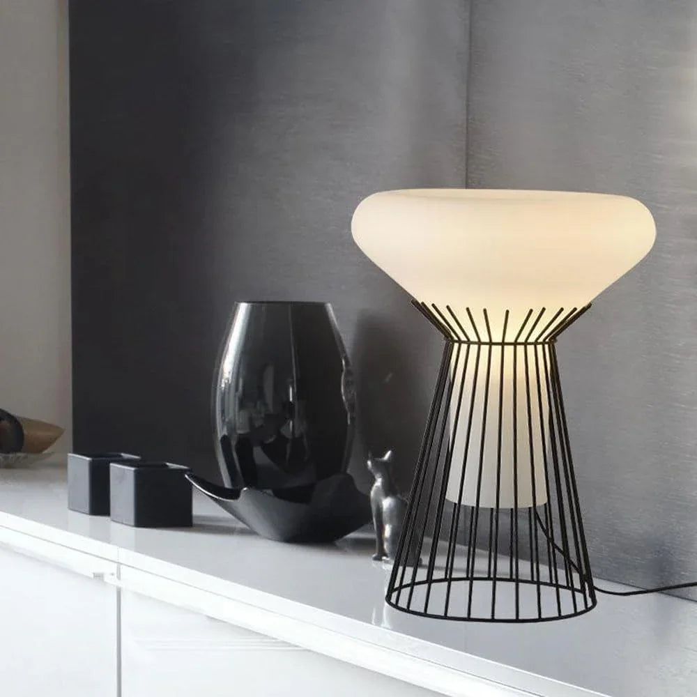 Audara-Luxury Office Hotel Desk Light Modern Simple Glass Stainless Steel Desk Lamp Villa Farmhouse Countryside B&B Table Lamp Model House Living Room Bedroom Study Room Lighting Fixture