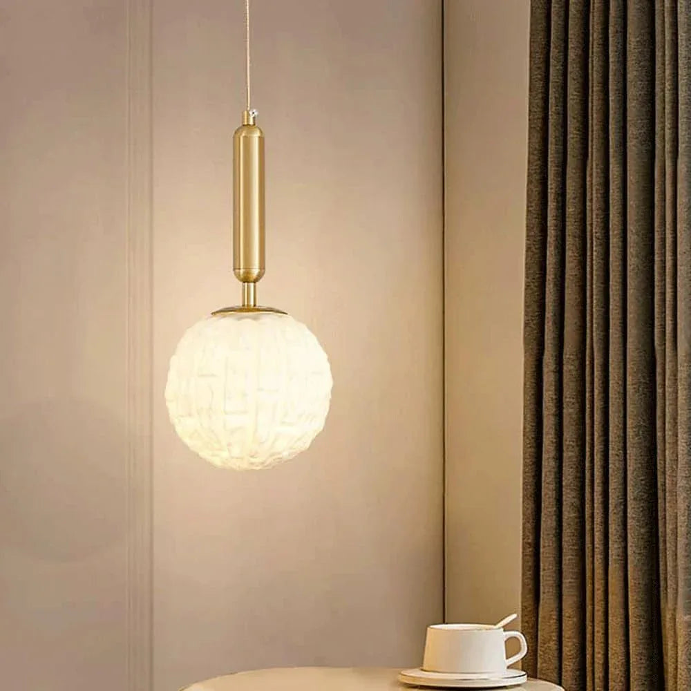 Audara-5-inch Diameter Crystal Pendant Light, Spherical Decorative Lamp, Bohemian Style, European Minimalist Style, Suitable for Bedrooms, Hotels, Entryways, Kitchen Islands, and Other Scenarios.