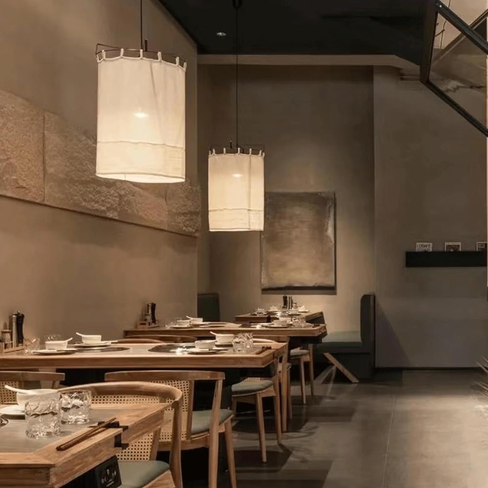 Audara European Simple Fabric Pendant Light Handmade High-end Bedroom Hanging Lamp for Cafe Bar Restaurant Chandeliers Villa Flower Shop Showcase Counter Decoration Lighting Fixture (E26 Lampholder)