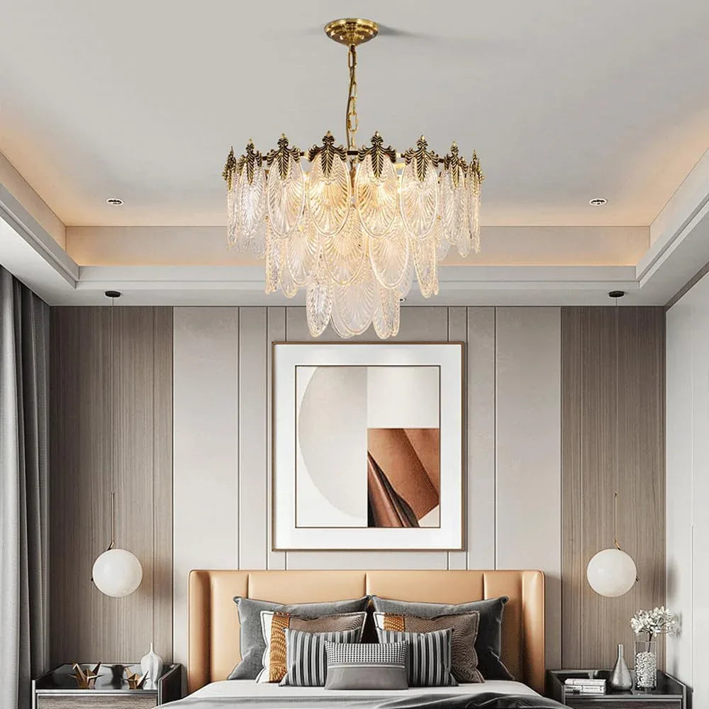 Audara-32-inch Crystal Chandeliers Round-Shaped European Modern Chandeliers Suitable for Living Rooms, Bedrooms, Studies, Dining Rooms, Hotels, Kitchens, and Island Ceiling Lights