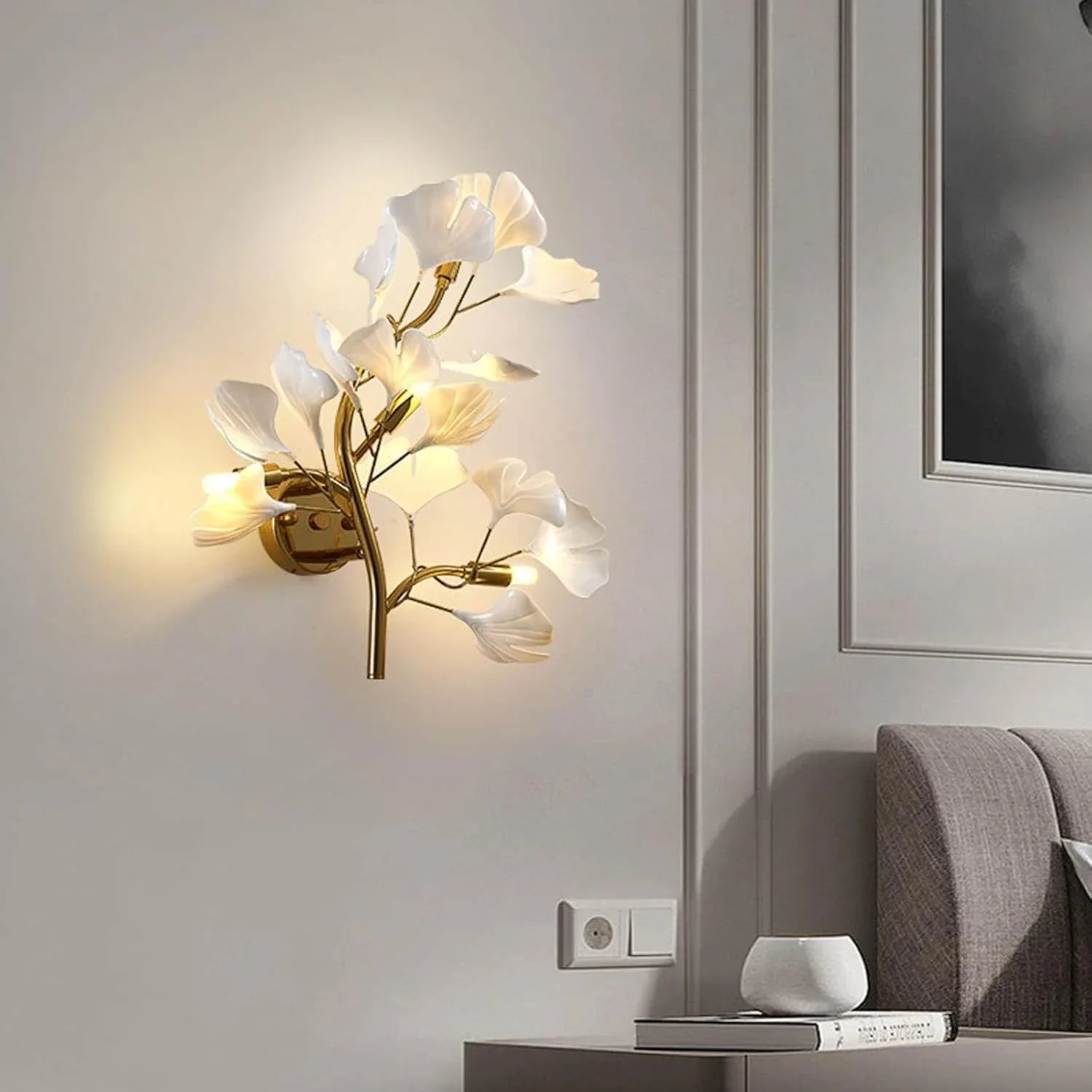 Audara-Creative Leaf Wall Light Bedside, Balcony, G9 Wall Sconce Modern Minimalist Corridor Wall Lamp Living Room Feature Wall Light Fixtures