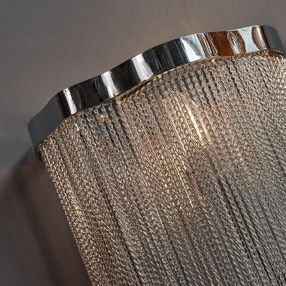 Audara-Modern Light Luxury Tassel Aluminum Chain Wall Lamp Creative Simple Living Room Backdrop Wall Lights LED Double Head E14 Lamp Holder Bedroom Bedside Wall Sconces For Hotel Corridor Lighting Fixture