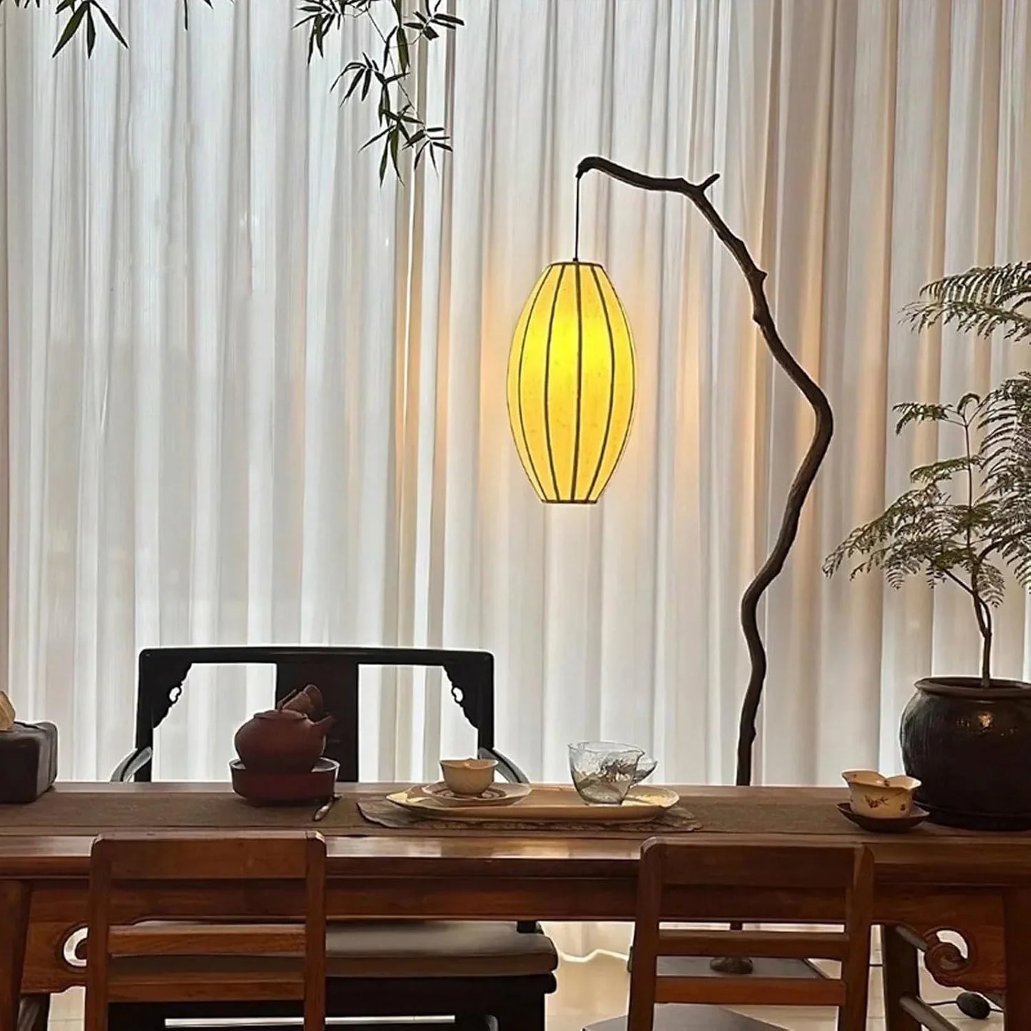 Audara-New Chinese Dendritic Tree Branch Shape Resin Fabric Floor Lamp Zen E26 3 Color Dimmer H68.9in Living Room Standing Lamp Bedroom Study Room Torchiere Villa Lighting Fixture