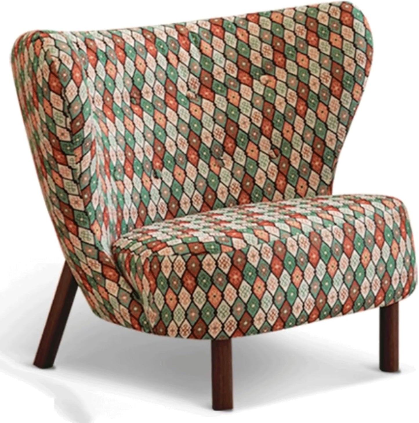 Audara-Floral Fabric Leisure Single Sofa Chair 34 Inch Small-Sized Compact Living Room Chairs with Wrap Around Wingback Chair Furniture Suitable for Bedrooms, Offices, and Hotels