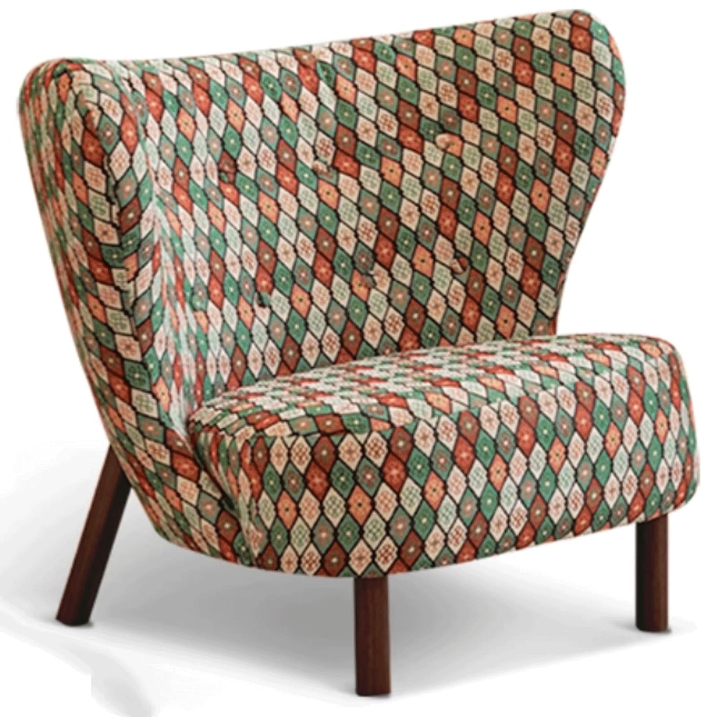 Audara-Floral Fabric Leisure Single Sofa Chair 34 Inch Small-Sized Compact Living Room Chairs with Wrap Around Wingback Chair Furniture Suitable for Bedrooms, Offices, and Hotels