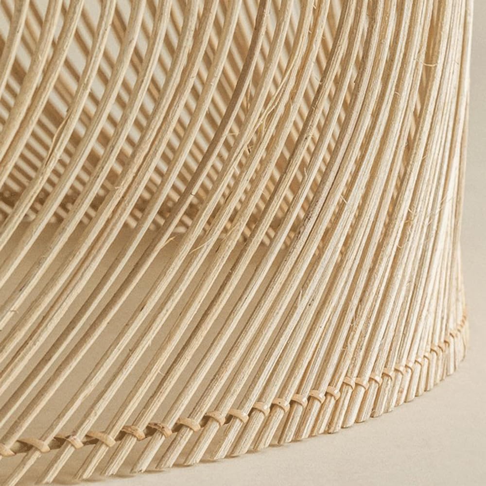 Audara-11in Woven Rattan Pendant Light Bohemian Wabi-Sabi Style Multi-Functional Ceiling Light Fixture Suitable for Bedrooms, Hotels, Study Rooms, Dining Areas, Entryways, and More Retro Lamp