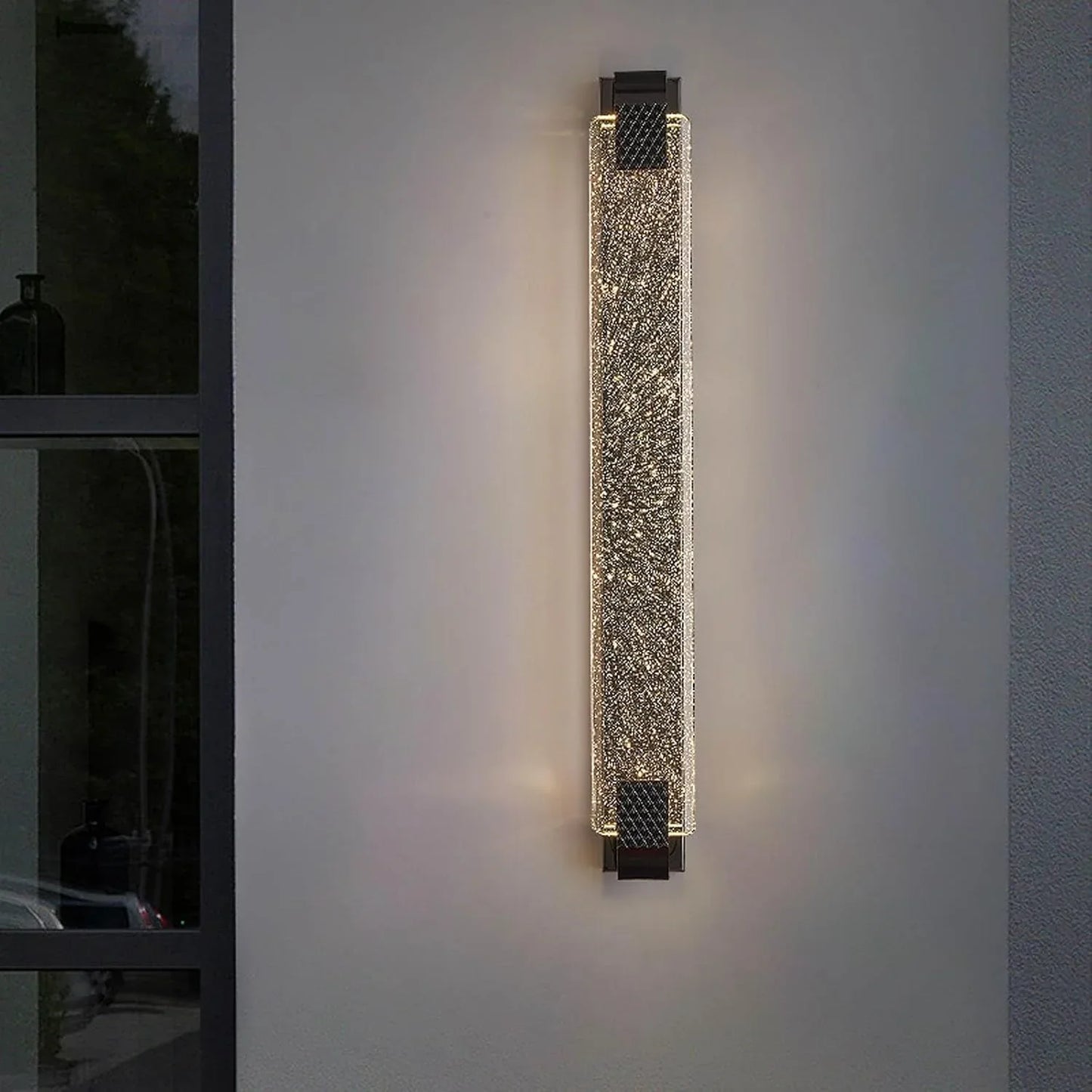 Audara-Long Crystal Wall Light Luxury LED Hardwired Wall Sconce Entrance Hallway Corridor Wall Lamp Living Room Feature Wall Wall Light Fixtures
