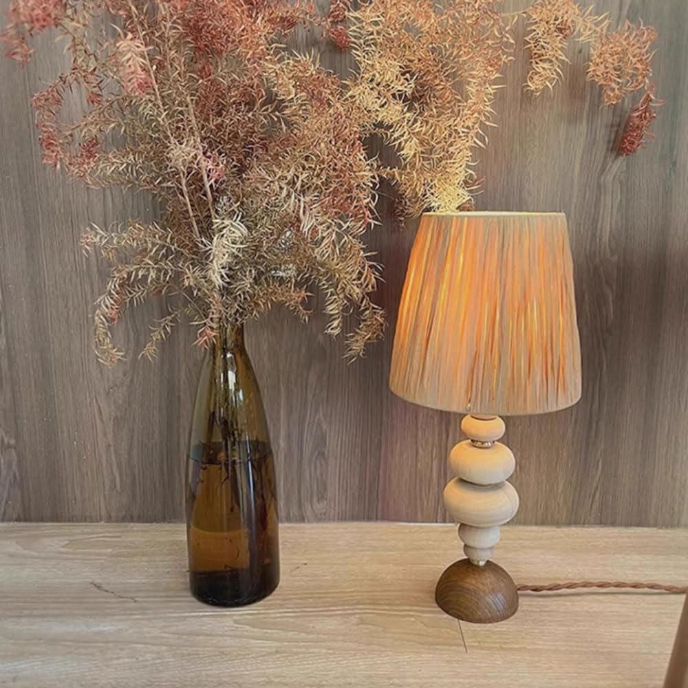 Audara-Wabi-sabi Style Vintage B&B Cafe Dining Room Desk Light Japanese Art Wood Desk Lamp Club Mall Table Lamp Model Home Backdrop Bedroom Living Room Lighting Fixture