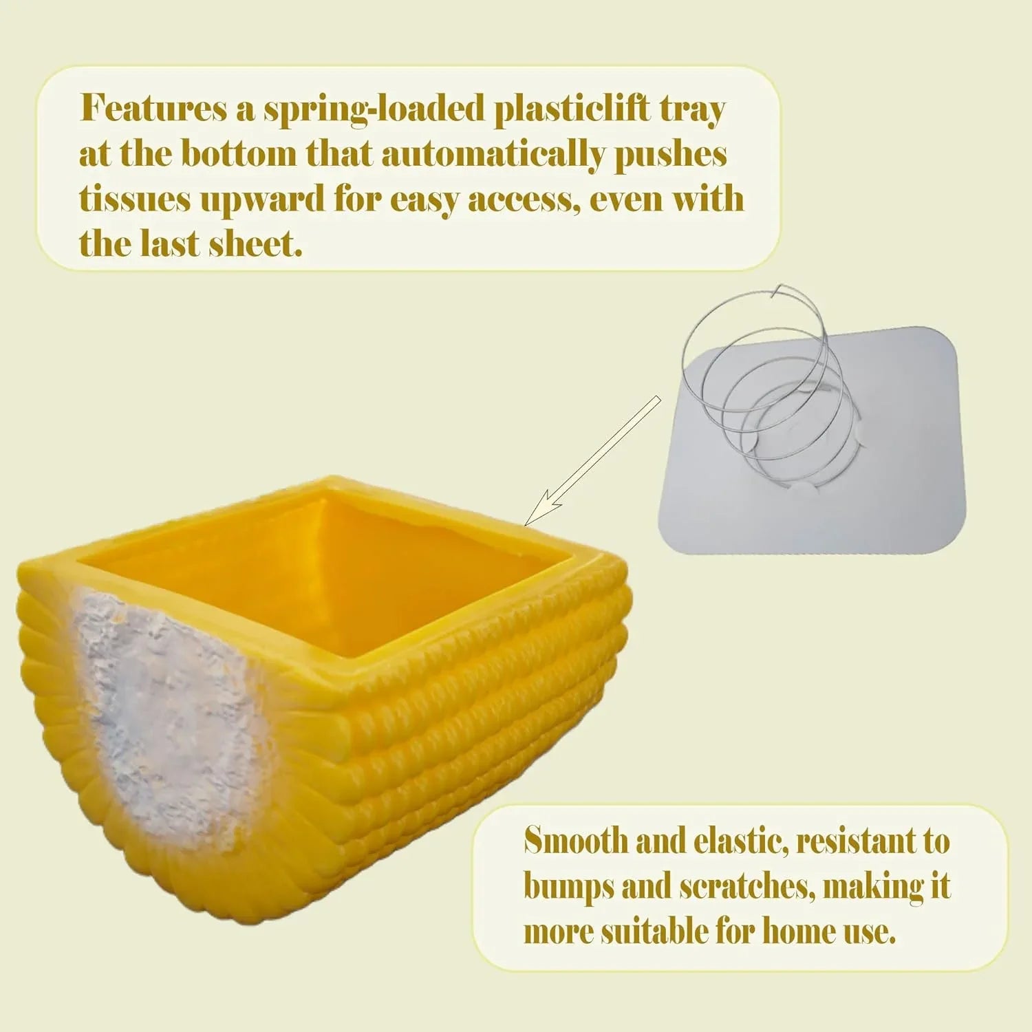 Audara-Cute Novelty Home Decor, 3D Corn Tissue Box with Tissue Dispenser, Resin Kitchen Tissue Box Cover, Fun Desktop Decoration Suitable for Various Spaces Such as Restaurants, Kitchens, and bedrooms