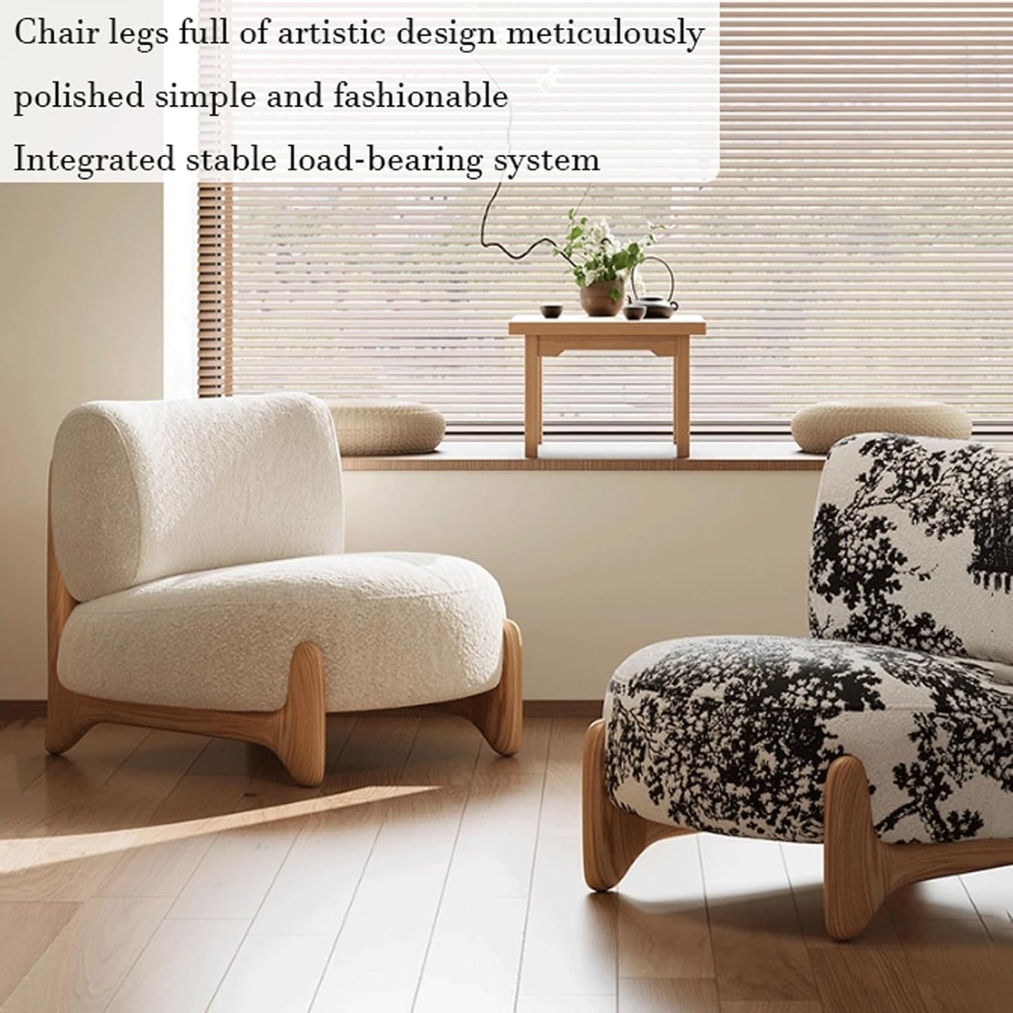 Audara-29 inch Single Person Living Room Chairs, no armrests, high-end Wooden barcalounger Reclaimer, Black Frosted Velvet Fabric, Suitable for lounges, Living Rooms, Balconies and Other Places.