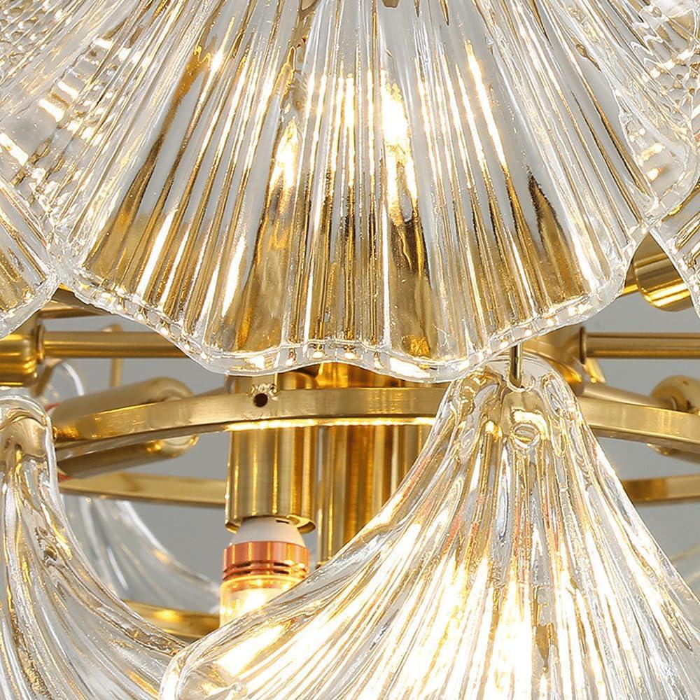 Audara-32-inch Shell-Shaped Crystal Chandeliers Suitable for Installation in Diverse Spaces Such As Bedrooms, Hotels, and Kitchen Islands Glass Chandelier for Living Room Minimalist European Style