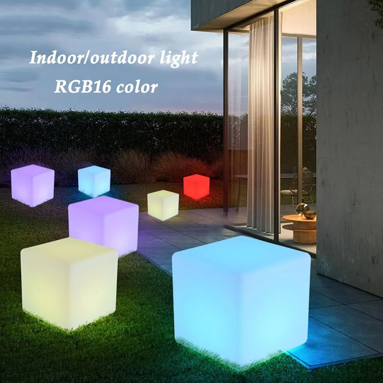 Audara-Creative Ambiance Rectangle Indoor Outdoor Floor Lamp White RGB Remote Dimming Study Office Standing Lamp Bedroom Living Room Balcony Torchiere Villa Restaurant Decoration Lighting Fixture