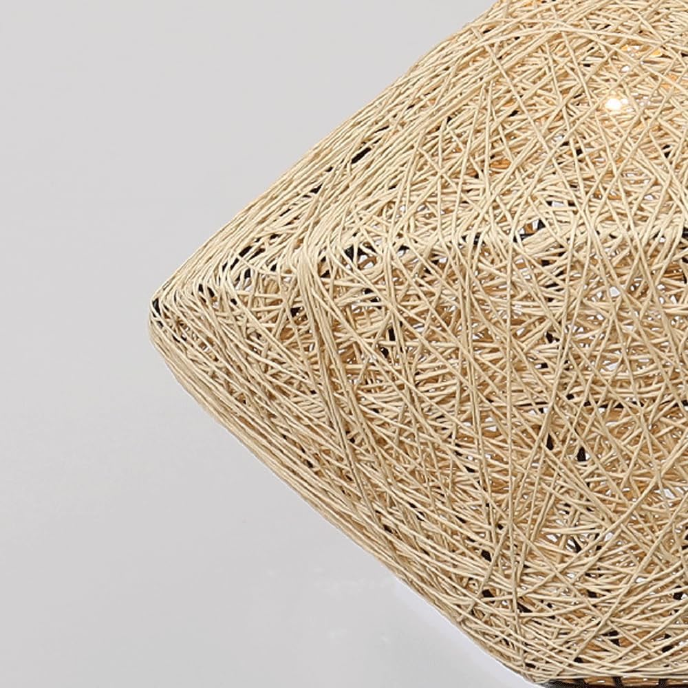 Audara-16in Woven Rattan Pendant Light Bohemian & Wabi-Sabi Style Multi-Functional Ceiling Light Fixture Suitable for Bedrooms, Hotels, Study Rooms, Dining Areas, Entryways, and More Retro Lamp