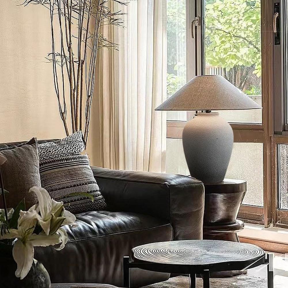 Audara-Chinese Vintage Farmhouse Rural Desk Light Light Luxury Elegant Pottery Jar Desk Lamp Hotel Front Desk Coffee Shop Restaurant Table Lamp Mall Villa Mall Front Desk Lighting Fixture