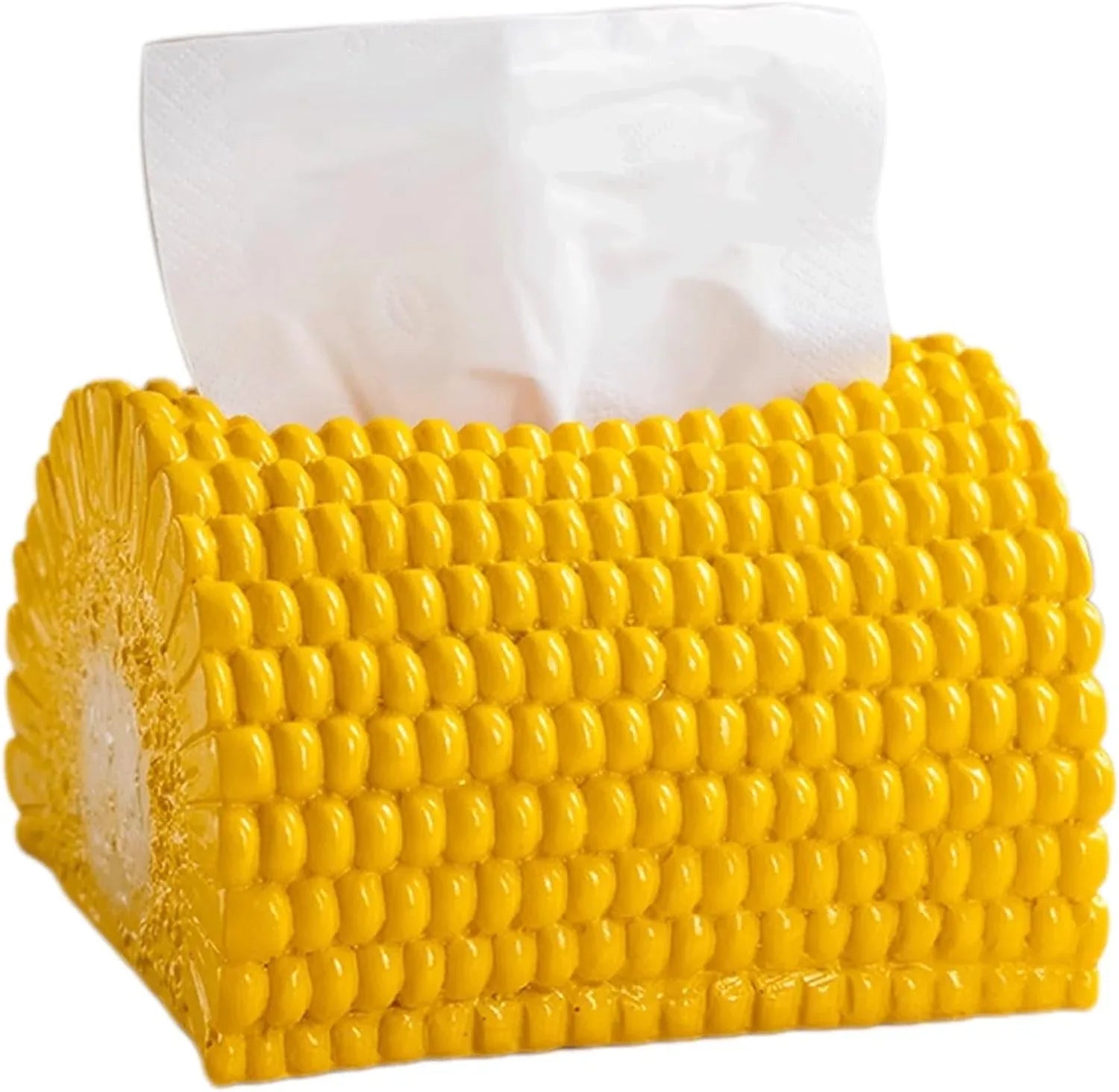 Audara-Cute Novelty Home Decor, 3D Corn Tissue Box with Tissue Dispenser, Resin Kitchen Tissue Box Cover, Fun Desktop Decoration Suitable for Various Spaces Such as Restaurants, Kitchens, and bedrooms