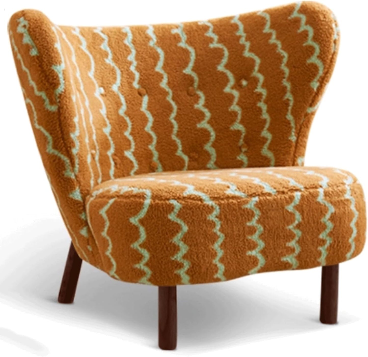 Audara-Floral Fabric Leisure Single Sofa Chair 34 Inch Small-Sized Compact Living Room Chairs with Wrap Around Wingback Chair Furniture Suitable for Bedrooms, Offices, and Hotels