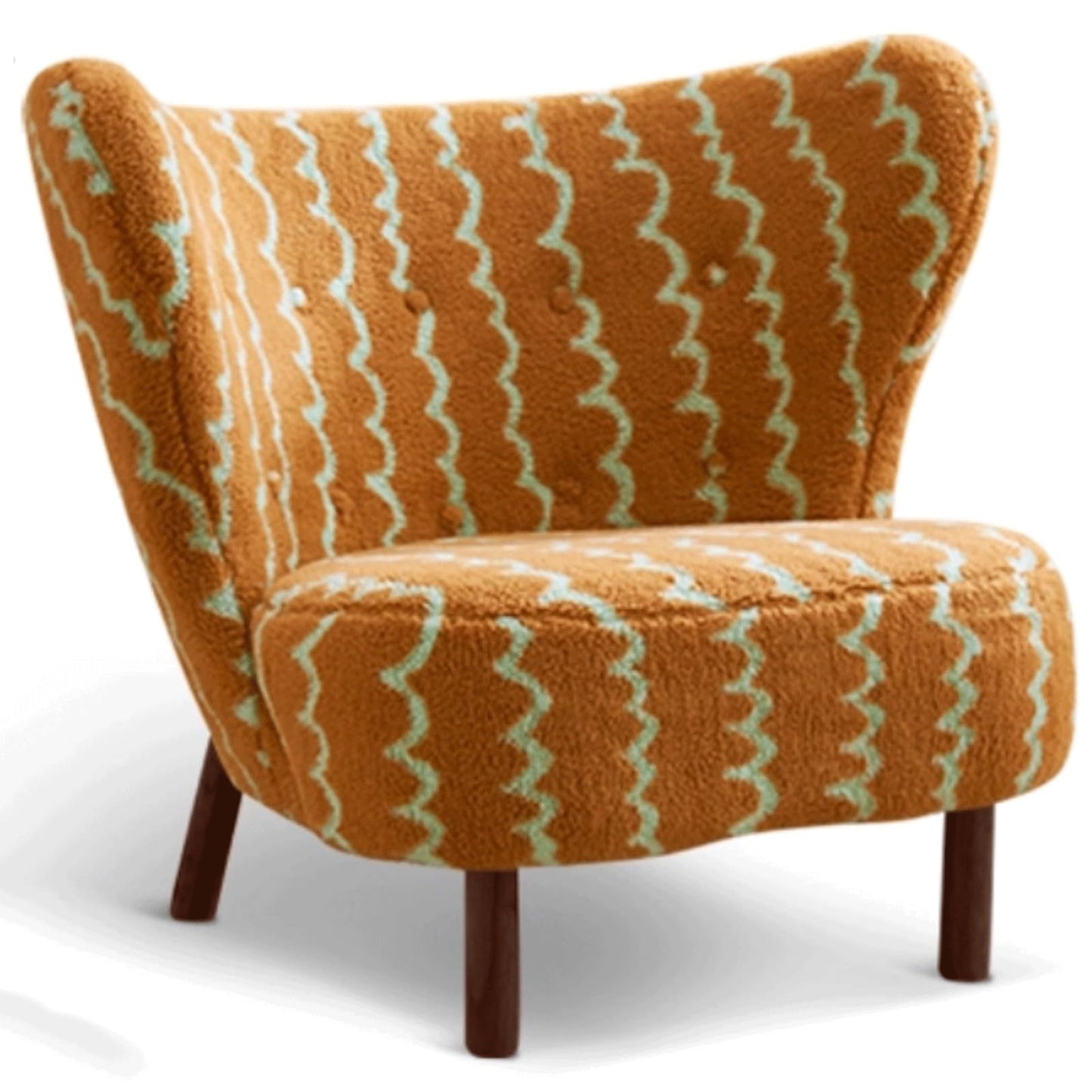 Audara-Floral Fabric Leisure Single Sofa Chair 34 Inch Small-Sized Compact Living Room Chairs with Wrap Around Wingback Chair Furniture Suitable for Bedrooms, Offices, and Hotels
