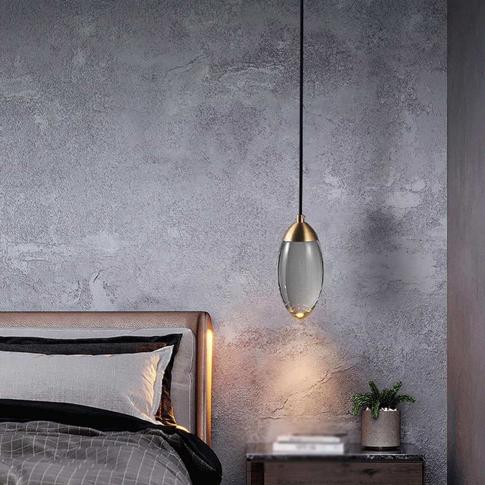 Audara-Crystal Pendant Light, 3.5 Inches, Small Decorative Pendant Light, Modern And Light Luxury Style, Suitable For Lighting In Various Places Such As Bedrooms, Hotels, Restaurants, Kitchen Islands,