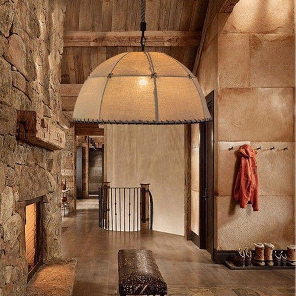 Audara-Lustres Romantiques Français de Style Nordique/Suspension de Style Industriel/Luminaire Classique Fait Main en Corde de Chanvre/Décoration de Salon de Campagne, Cuisine, Bureau, Grenier, Couloir, Balcon, Salle à Manger