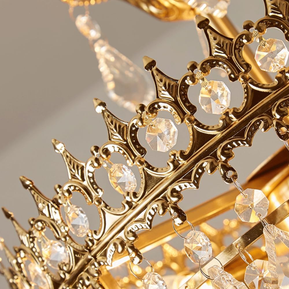 Audara-20-inch Crystal Chandelier European Modern-Style Chandeliers for Living Rooms Suitable for Bedrooms, Studies, Hotels, Kitchens, Island Ceiling Lights for Dining Rooms