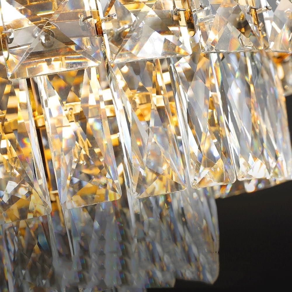 Audara-16-inch Crystal Chandeliers European Modern-Style Chandeliers for Living Rooms Suitable for Bedrooms, Studies, Hotels, Kitchens, and Island Ceiling Lights Glass Chandelier
