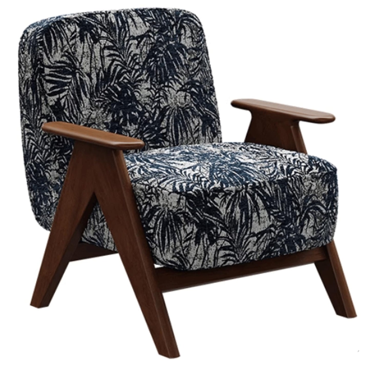 Audara-Deep Blue Soft Cushion Living Room, Casual Arm Chair, 30 Inch Thick Backrest, Single Bench, Spring Cushion Inside, Living Room Furniture Suitable for Balcony, Study Room, Hotel