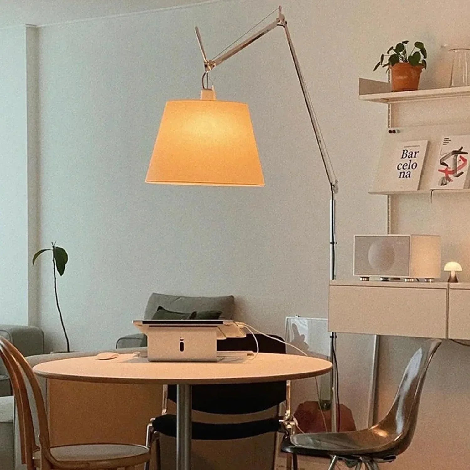 Audara-Creative Adjustable Cantilever Aluminum Floor Lamp 3 Color Dimming E26 Study Office Standing Lamp Showroom Farmhouse B&B Torchiere Restaurant Bedroom Lighting Fixture