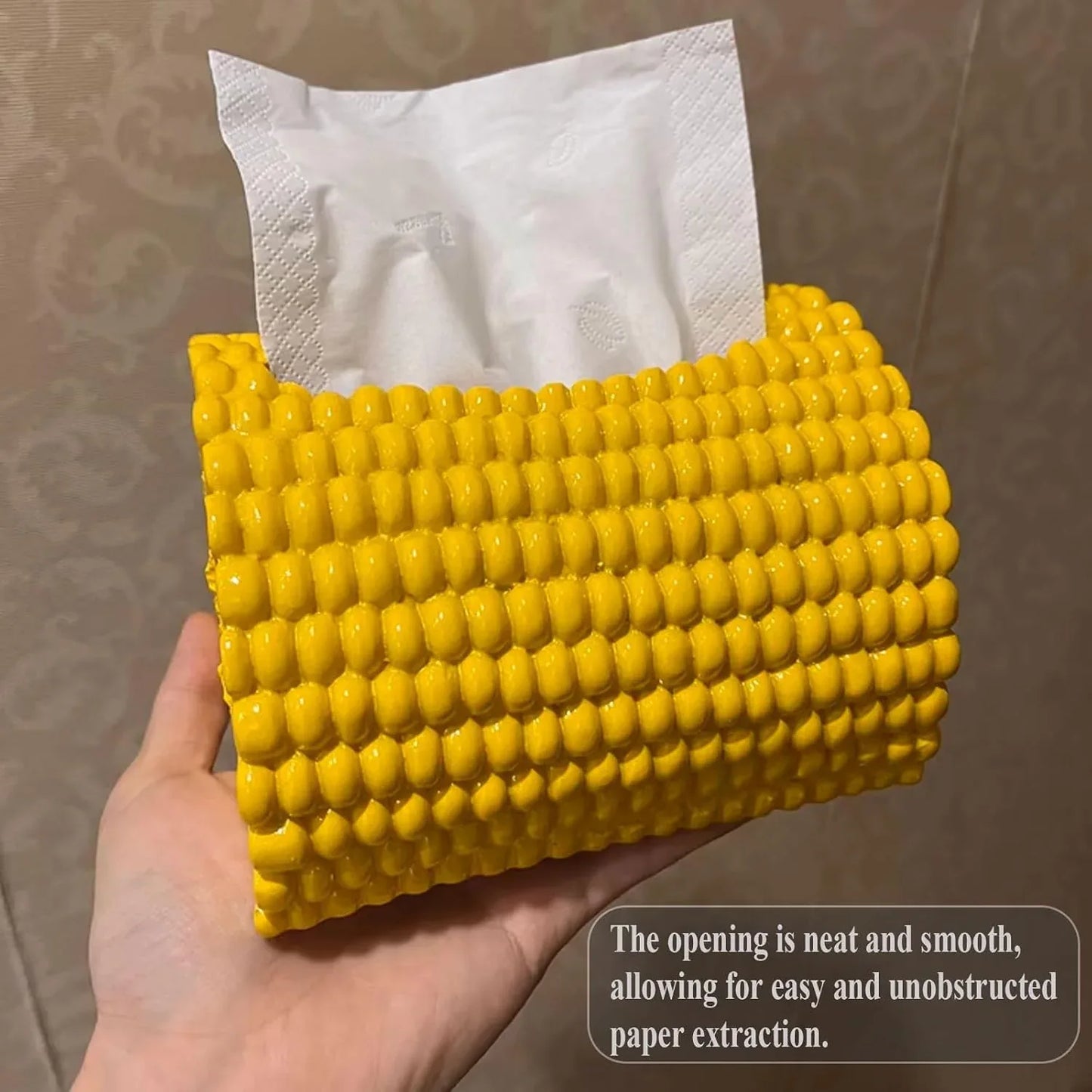 Audara-Cute Novelty Home Decor, 3D Corn Tissue Box with Tissue Dispenser, Resin Kitchen Tissue Box Cover, Fun Desktop Decoration Suitable for Various Spaces Such as Restaurants, Kitchens, and bedrooms