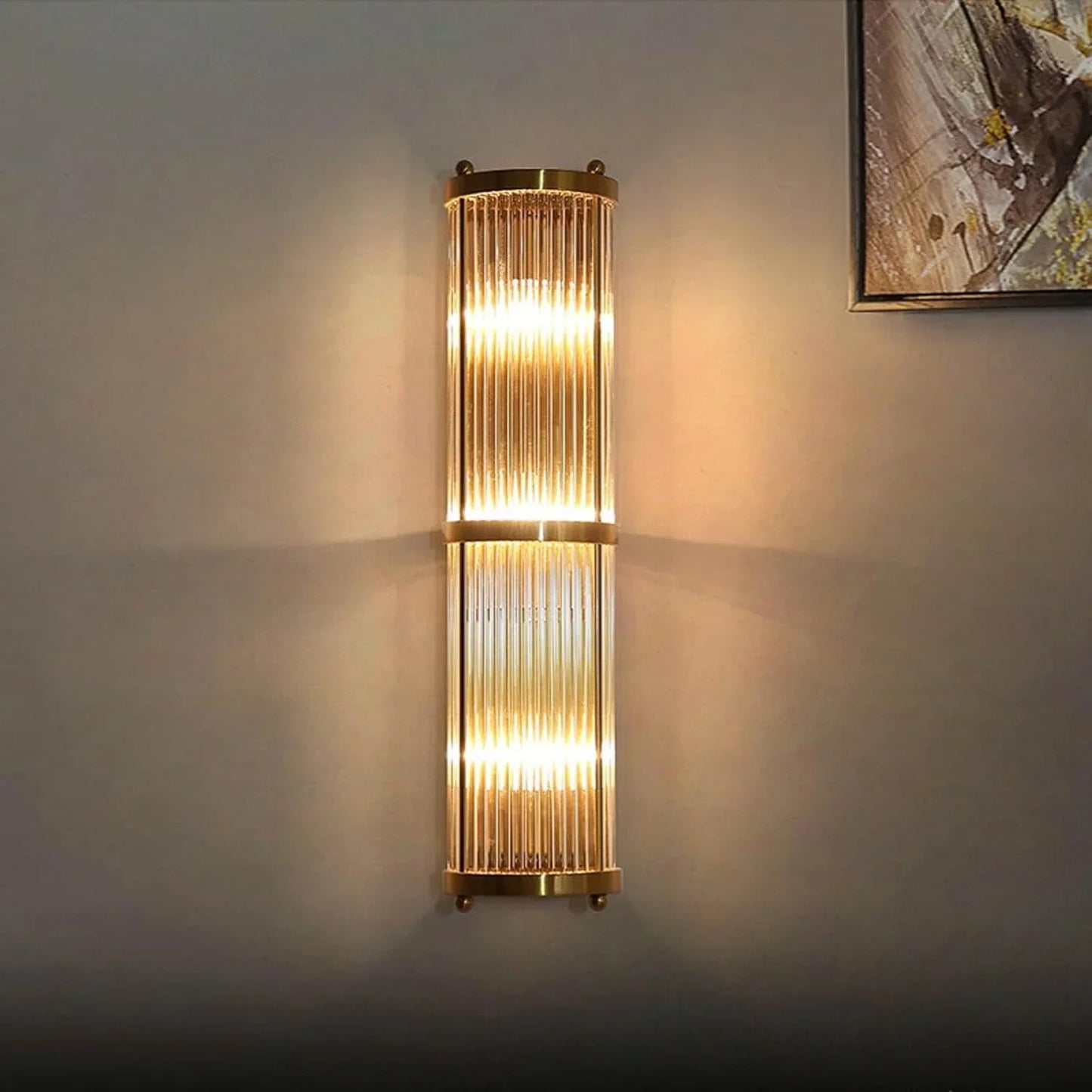 Audara-Golden Linear Wall Light Hotel Lobby Crystal Wall Sconce American Luxury Banquet Hall Lobby Wall Lamp Corridor Staircase Bedroom Wall Light Fixtures