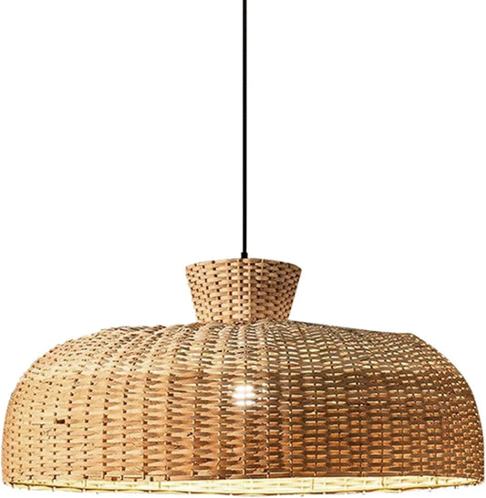 Audara-20-inch Woven Pendant Light Bohemian, Wabi-Sabi, and Multi-Style Ceiling Light Fixture Suitable for Bedrooms, Hotels, Study Rooms, Dining Areas, Entryways, and More Retro Lamp