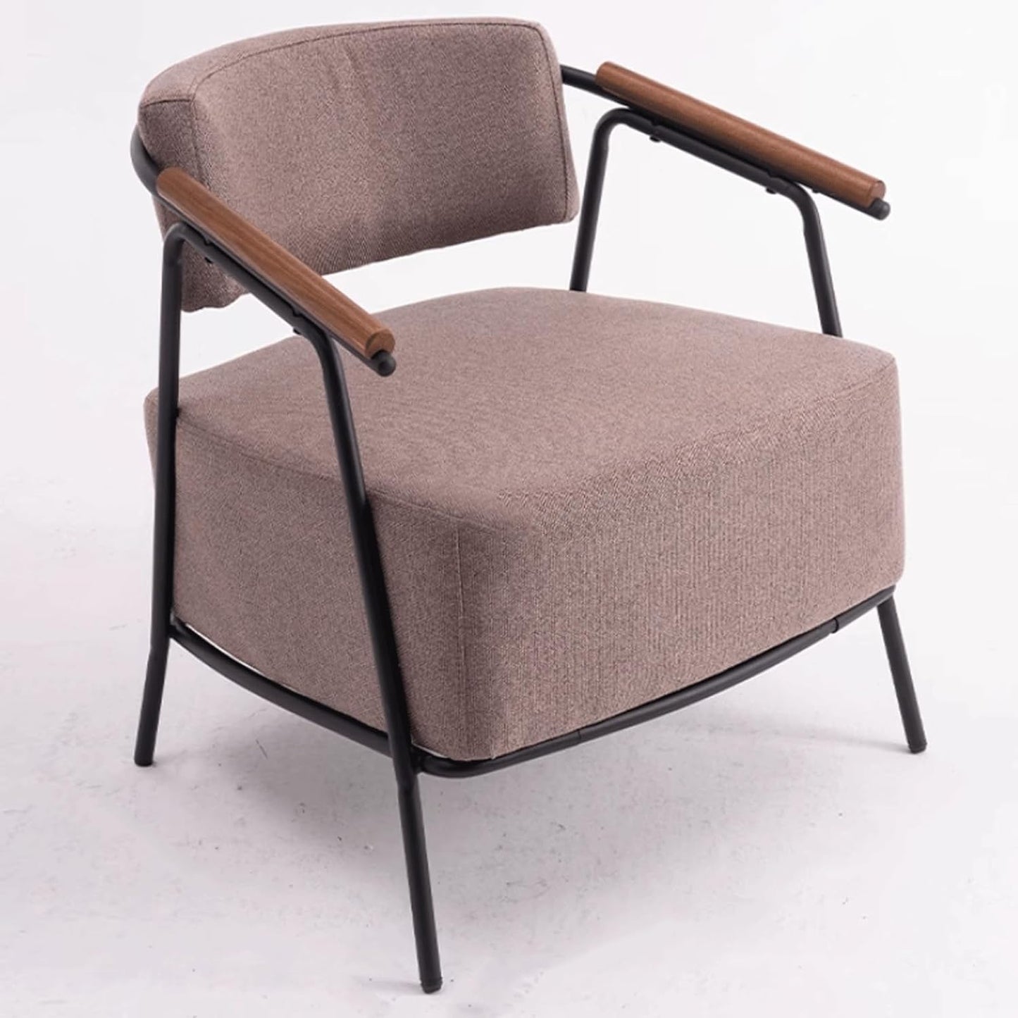 Audara-28 inch Casual Armchair Sofa Chair, Brown Leather Decorative Chair, Retro Style Sofa, Carbon Steel Chair Legs, Suitable for Living Room, Bedroom, Dining Room.