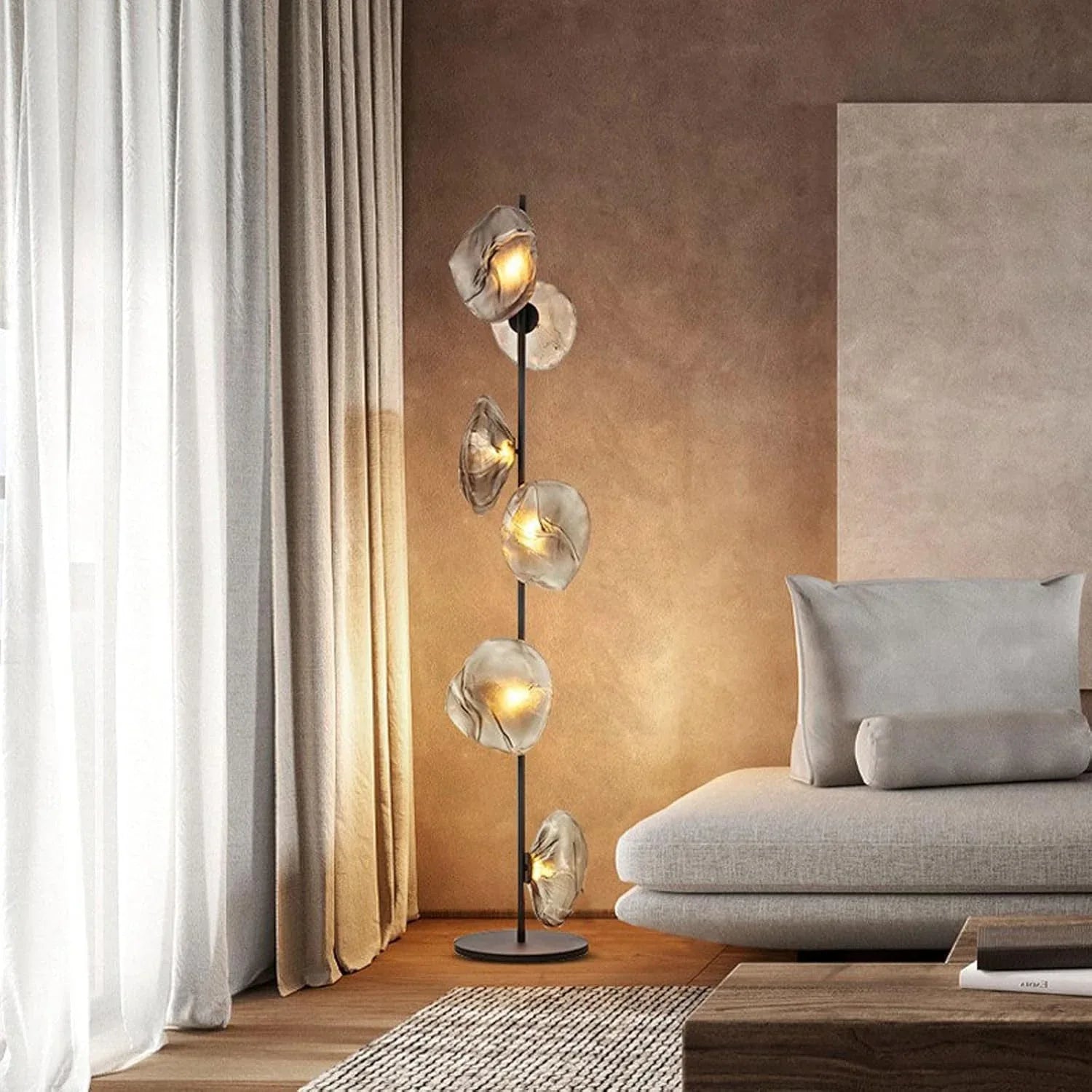 Audara-Italian Light Luxury Corridor Living Room Floor Lamp 3/6 Light Source Simple Bedroom Bedside Standing Lamp Office Backdrop Torchiere Showroom Villa Decoration Lighting Fixture