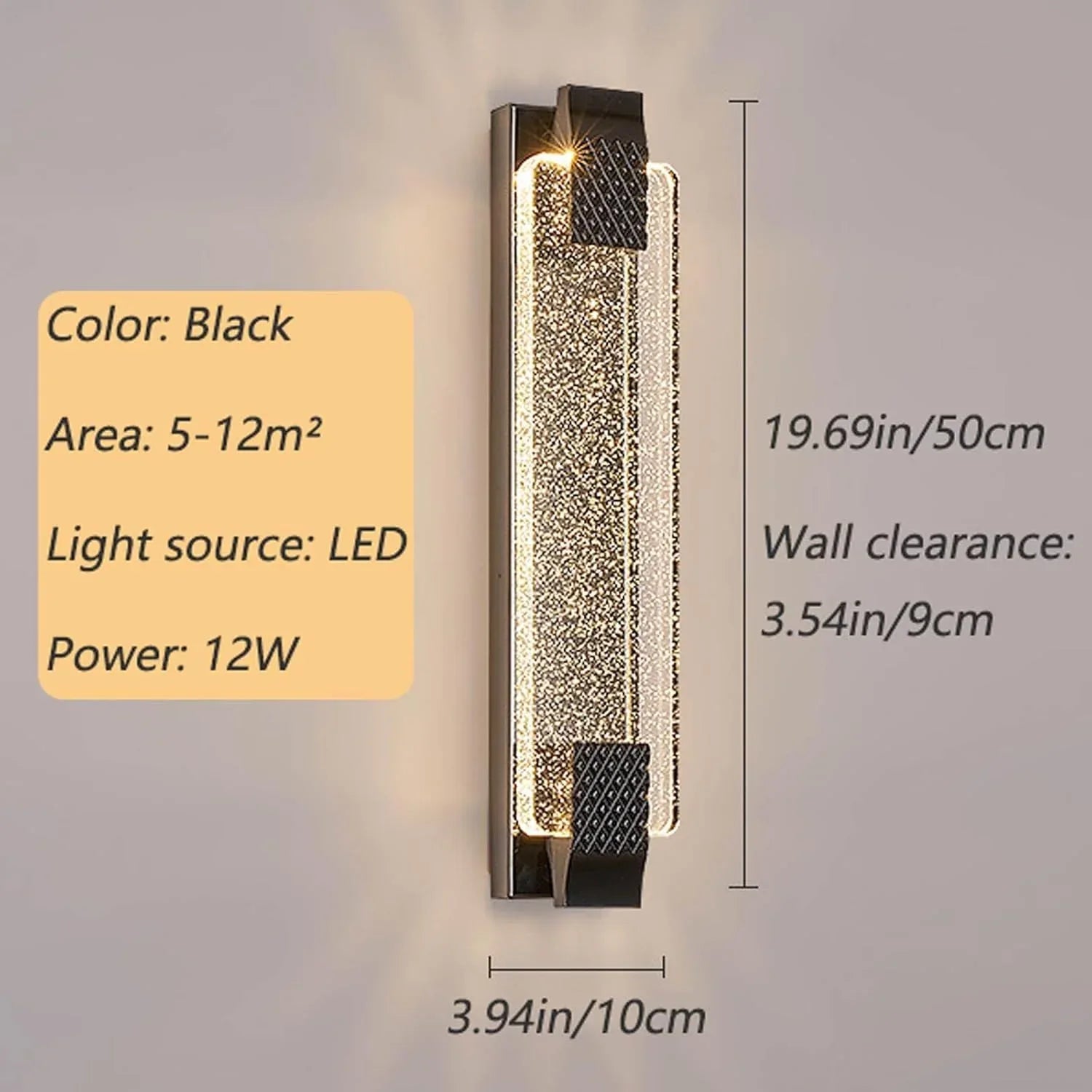 Audara-Long Crystal Wall Light Luxury LED Hardwired Wall Sconce Entrance Hallway Corridor Wall Lamp Living Room Feature Wall Wall Light Fixtures