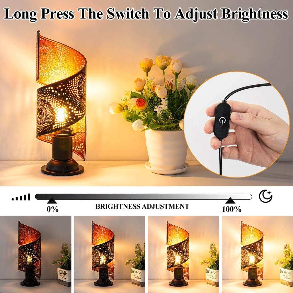Audara-Creative Ambience Study Bedroom Desk Light Fashion Living Room Sofa Beside Bed Head Desk Lamp Elegant Black Hollow Metal Table Lamp Cafe Restaurant B&B Hotel Front Desk Lighting Fixture